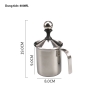 Ca đánh sữa tạo bọt inox 2 lớp có nắp cao cấp 400ml - 800ml - HVL TEA