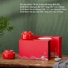 Hộp quà tặng sứ đôi hoạ tiết kèm túi xách - HVL TEA