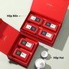 Bộ hộp trà thiếc họa tiết lá trúc kèm túi quà tặng cao cấp - HVL TEA