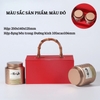 Bộ hộp trà có tay cầm gỗ 2 hộp tròn cao cấp - HVL TEA