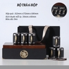 Bộ hộp trà hình chữ nhật lon trà nhỏ quà tặng cao cấp - HVL TEA