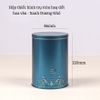 Hộp trà thiếc hình trụ tròn hoạ tiết hoa văn mẫu mới - HVL TEA