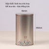 Hộp trà thiếc hình trụ tròn hoạ tiết hoa văn mẫu mới - HVL TEA