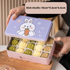 Hộp Đựng Bánh Hình Chữ Nhật Họa Tiết Gấu Thỏ Ngộ Nghĩnh - Thiếc Cao Cấp