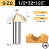 Mũi phay gỗ alu cnc vát 120 độ chữ V không bi Tideway cao cấp MSV-120-TW
