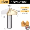Mũi phay gỗ alu cnc vát 120 độ chữ V không bi Tideway cao cấp MSV-120-TW