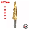 Bộ 3 Mũi khoan tháp bước Xoắn đa năng chuôi lục giác hợp kim tầng HSS khoét lỗ sắt gỗ nhựa MKT-V-TQ-B3C-X