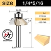 Mũi phay gỗ vát 45 độ có bi Tideway cao cấp 0203 MSVCB-45-TW