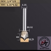 Mũi phay gỗ điêu khắc nhọn dao cắt CNC bo góc R soi mũi tên cào xước Tideway cao cấp 0405 MSKN-TW