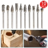 Bộ 10 mũi mài hợp kim mini điêu khắc gỗ lũa kim loại sắt nhựa chuôi 3mm BMMHK-3MM