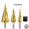 Bộ 3 Mũi khoan tháp bước Xoắn đa năng chuôi lục giác hợp kim tầng HSS khoét lỗ sắt gỗ nhựa MKT-V-TQ-B3C-X