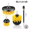 Bộ đầu bàn chải vệ sinh gắn máy khoan cầm tay dụng cụ cọ rửa khe rãnh nhựa đa năng nhà tắm ô tô BCVSLMK