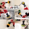 Bộ đầu bàn chải vệ sinh gắn máy khoan cầm tay dụng cụ cọ rửa khe rãnh nhựa đa năng nhà tắm ô tô BCVSLMK