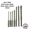 Bộ mũi khoan đa năng 4 cạnh chuôi lục giác 5 mũi 7 mũi cao cấp khoan kính đá gạch men BMKDN-4C-TQ
