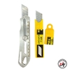 Combo Dao rọc giấy inox 201 đa năng TẶNG 1 hộp lưỡi dao trổ dọc cắt giấy mini 18mm cao cấp dày 3 chức năng DRG-T3CN1L