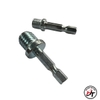 Đầu chuyển máy khoan thành máy cắt mài ti gắn đĩa chà nhám chuôi tròn và lục giác M10 M14 DCMK