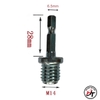 Đầu chuyển máy khoan thành máy cắt mài ti gắn đĩa chà nhám chuôi tròn và lục giác M10 M14 DCMK