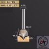 Mũi phay gỗ điêu khắc nhọn dao cắt CNC bo góc R soi mũi tên cào xước Tideway cao cấp 0405 MSKN-TW