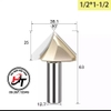 Mũi phay gỗ alu chữ V CNC vát 90 độ không bi Tideway cao cấp 0301 MSV-90-TW