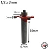 Mũi phay gỗ cuốc 4 cánh mũi soi rãnh móc ngang sâu 15mm TP MSC4C-TP