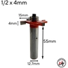 Mũi phay gỗ cuốc 4 cánh mũi soi rãnh móc ngang sâu 15mm TP MSC4C-TP