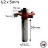 Mũi phay gỗ cuốc 4 cánh mũi soi rãnh móc ngang sâu 15mm TP MSC4C-TP
