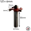 Mũi phay gỗ cuốc 4 cánh mũi soi rãnh móc ngang sâu 15mm TP MSC4C-TP