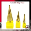 Bộ 3 Mũi khoan tháp bước Xoắn đa năng chuôi lục giác hợp kim tầng HSS khoét lỗ sắt gỗ nhựa MKT-V-TQ-B3C-X