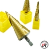 Bộ 3 Mũi khoan tháp bước Xoắn đa năng chuôi lục giác hợp kim tầng HSS khoét lỗ sắt gỗ nhựa MKT-V-TQ-B3C-X