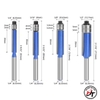 Mũi phay gỗ thẳng có 2 bi trên mũi soi lấy nền Xanh cốt bé 6.35mm T2BTD-X