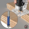 Mũi phay gỗ thẳng có 2 bi trên mũi soi lấy nền Xanh cốt bé 6.35mm T2BTD-X