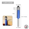 Mũi phay gỗ thẳng có 2 bi trên mũi soi lấy nền Xanh cốt bé 6.35mm T2BTD-X
