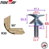 Mũi soi uốn cong gỗ CNC phay bo cong 90 độ mdf góc R18 R30 R50 Tideway MSUC-TW
