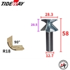 Mũi soi uốn cong gỗ CNC phay bo cong 90 độ mdf góc R18 R30 R50 Tideway MSUC-TW
