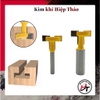 Mũi phay rãnh gỗ chữ T mũi soi thanh nhôm giá cài siêu thị cốt 6.35mm và 12.7mm Vàng MSCT-V-TQ