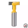 Mũi phay rãnh gỗ chữ T mũi soi thanh nhôm giá cài siêu thị cốt 6.35mm và 12.7mm Vàng MSCT-V-TQ