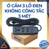 Ổ CẮM ĐEN 3 LỖ - KHÔNG CÔNG TẮC - 3 MÉT
