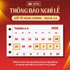 WICO - THÔNG BÁO NGHỈ LỄ GIỖ TỔ HÙNG VƯƠNG, 30/4 & 1/5