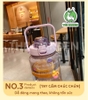 Bình nhắc nhở uống nước có ống hút, vạch chia màu | Dung tích 2000ml