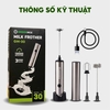 Máy tạo bọt cà phê microfoam, máy đánh trứng mini cầm tay THE GARDEN x GREENMIX GM-30 - 3 đầu đánh bọt, inox 304