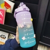 Bình nhắc nhở uống nước có ống hút, vạch chia màu | Dung tích 2000ml