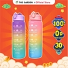Bình nhắc nhở uống nước có ống hút, vạch chia màu | Dung tích 900ml