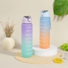 Bình nhắc nhở uống nước có ống hút, vạch chia màu | Dung tích 900ml