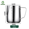 Ca đánh sữa | Chất liệu inox | Dung tích 350ML - 550ml - 900ml