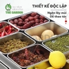 Bộ khay inox 304 THE GARDEN đựng topp g - gia vị  6 và 8 ngăn có nắp nhựa