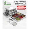 Bộ khay inox 304 THE GARDEN đựng topp g - gia vị  6 và 8 ngăn có nắp nhựa