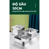 Khay đựng topping inox cao cấp |  sâu 10cm | Có nắp | Nhiều kích thước