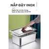 Khay đựng topping inox cao cấp |  sâu 10cm | Có nắp | Nhiều kích thước