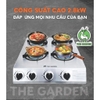 Bếp Gas nấu mì cay, cơm niêu THE GARDEN IGWT | Inox | Bếp 4 họng vuông MỚI