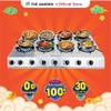 Bếp Gas nấu mì cay, cơm niêu THE GARDEN IGWT | Inox | Bếp 8 họng MỚI